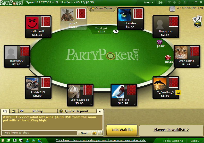 party poker contact